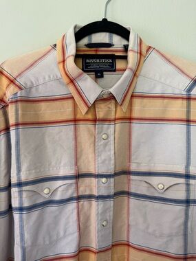 Rough Stock Panhandle Slim XL Men's Western Plaid Pearl Snap Up Shirt